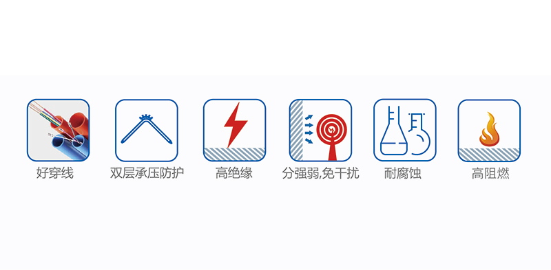 龙胜红蓝白PVC电路管路系统