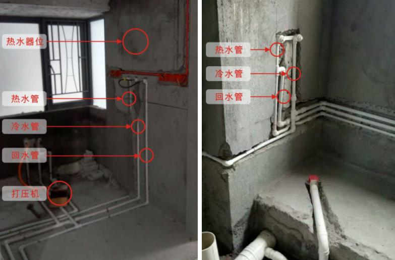 家装循环水水管实拍图,看整体布局方式是怎样的?